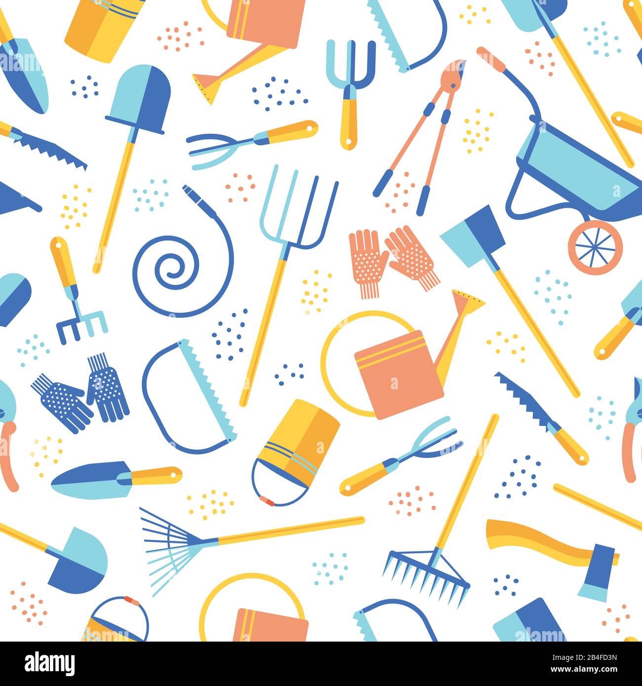 garden tools seamless background vector set illustration Stock Vector ...