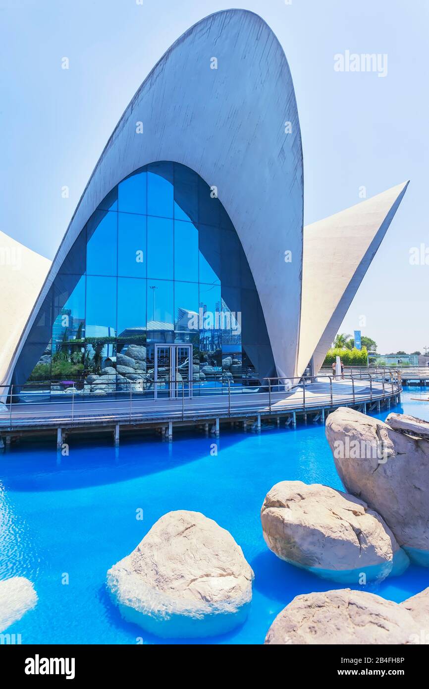 The Oceanographic Aquarium, City of Arts and Sciences, Valencia, Comunidad Autonoma de Valencia, Spain Stock Photo