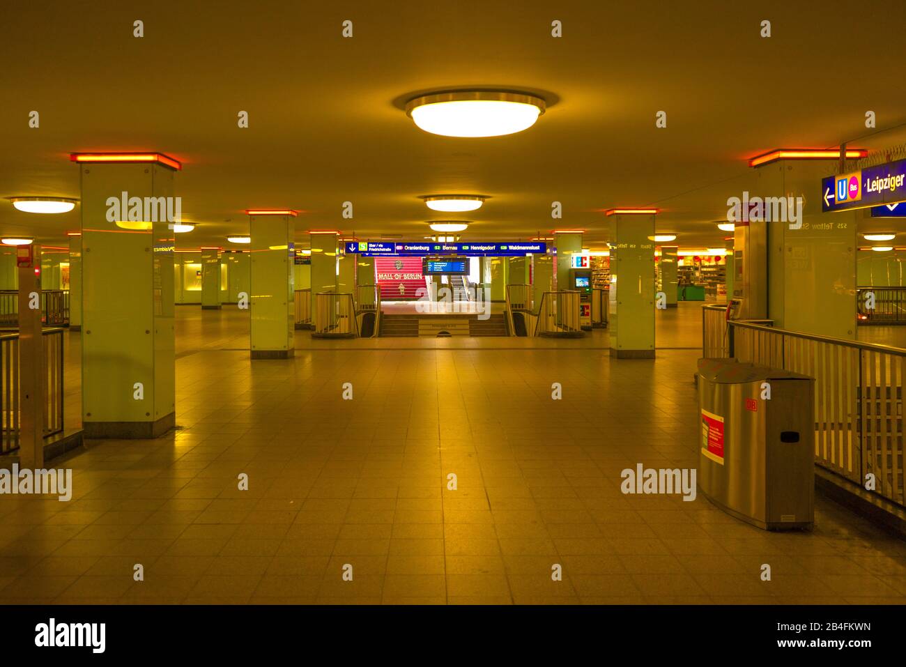 Berlin, Germany, March 3, 2018, teach S-Bahn station at Potsdamer Platz in the morning Stock Photo