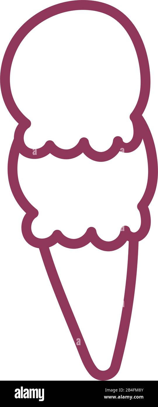 ice cream on white background, line style icon vector illustration ...