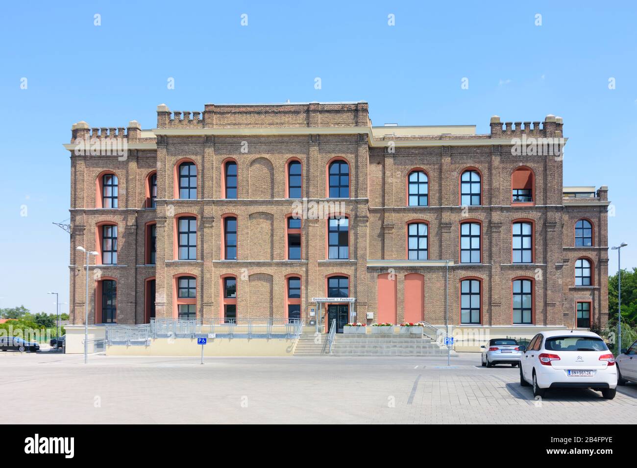 Pottendorf, house Alte Spinnerei, today Town Hall in Wienerwald, Vienna Woods, Niederösterreich, Lower Austria, Austria Stock Photo