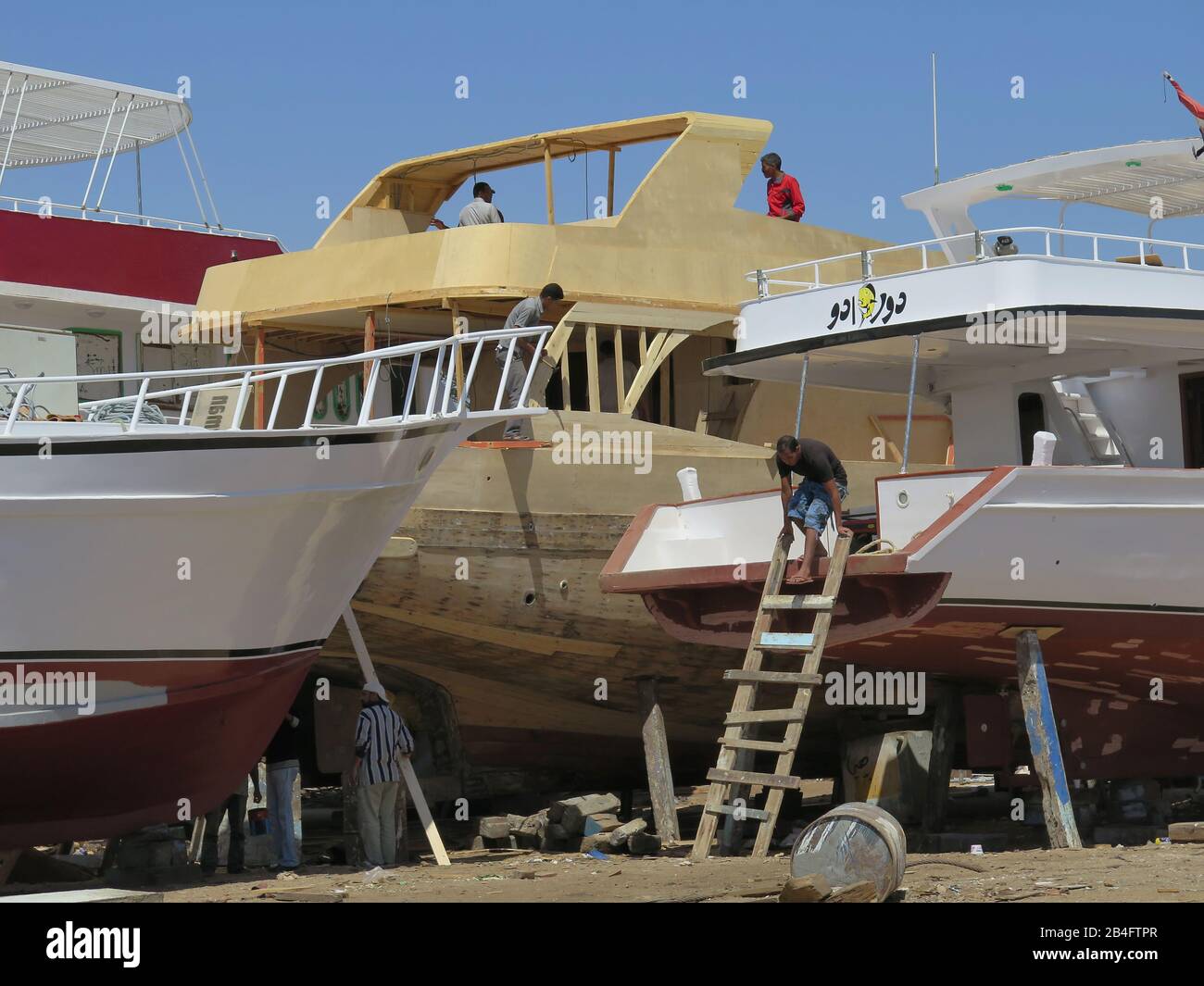 Schiffbau, Hafen, Hurghada, Aegypten / Ägypten Stock Photo
