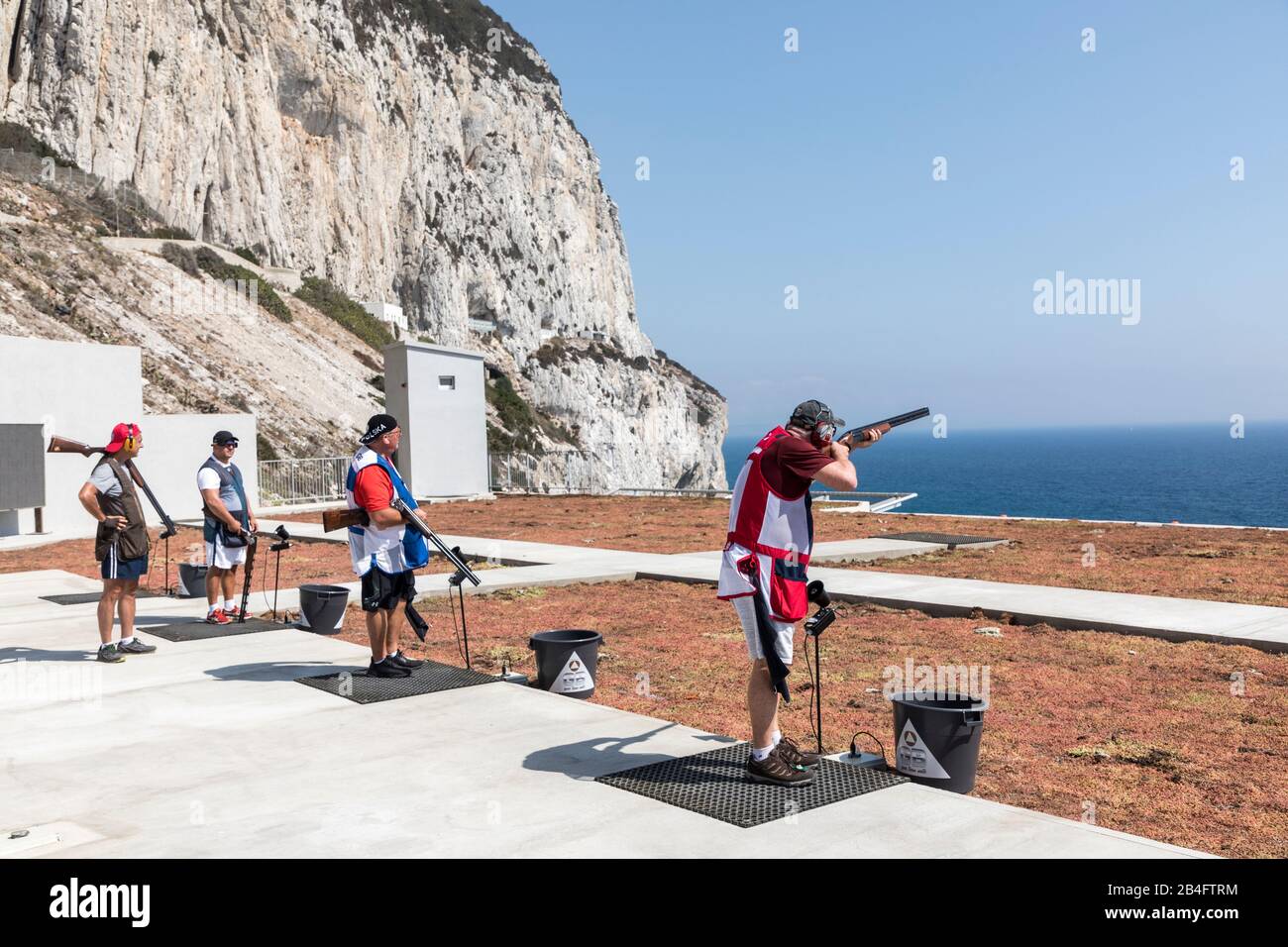 Clay target shooting club, Gibraltar Stock Photo