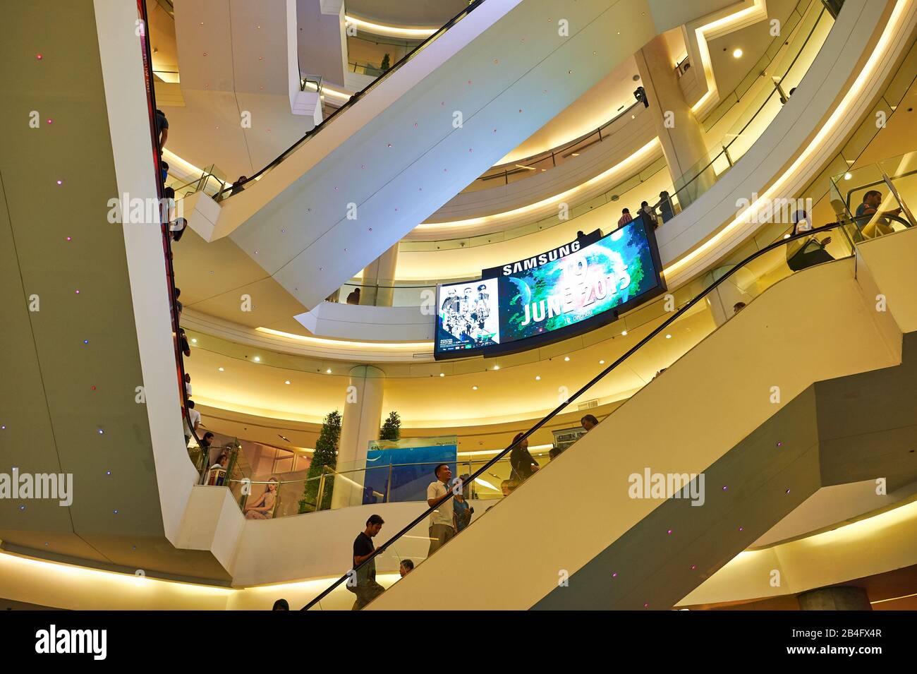 BANGKOK, THAILAND CIRCA JUNE, 2015 interior shot of a shopping mall in Bangkok Stock Photo