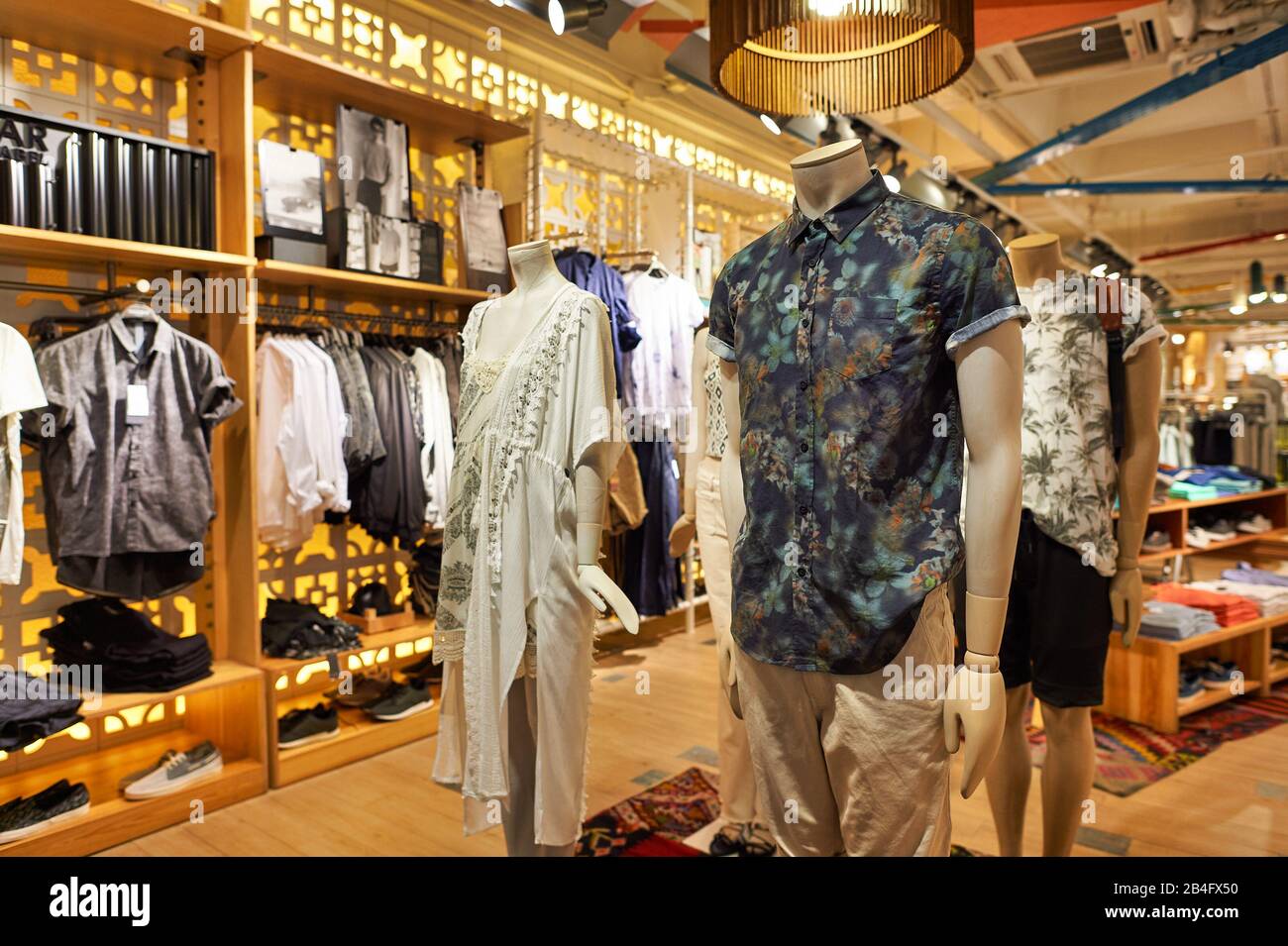 Bangkok, Thailand - June 21, 2015: Clothes On Display At Pull & Bear Store  In Siam Center. Siam Center Was Built In 1973 As One Of Bangkok'S First Sho  Stock Photo - Alamy