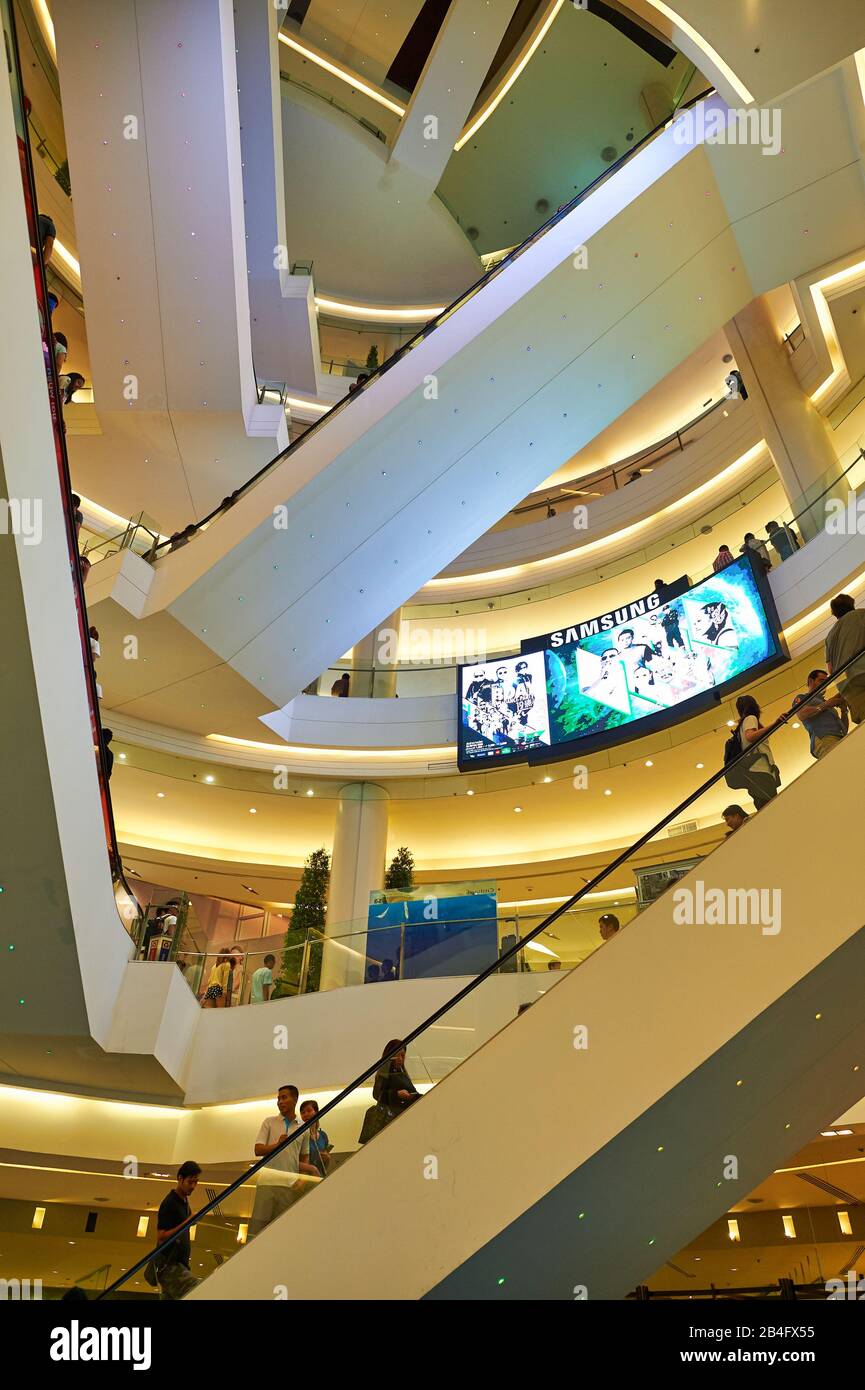 BANGKOK, THAILAND CIRCA JUNE, 2015 interior shot of a shopping mall in Bangkok Stock Photo