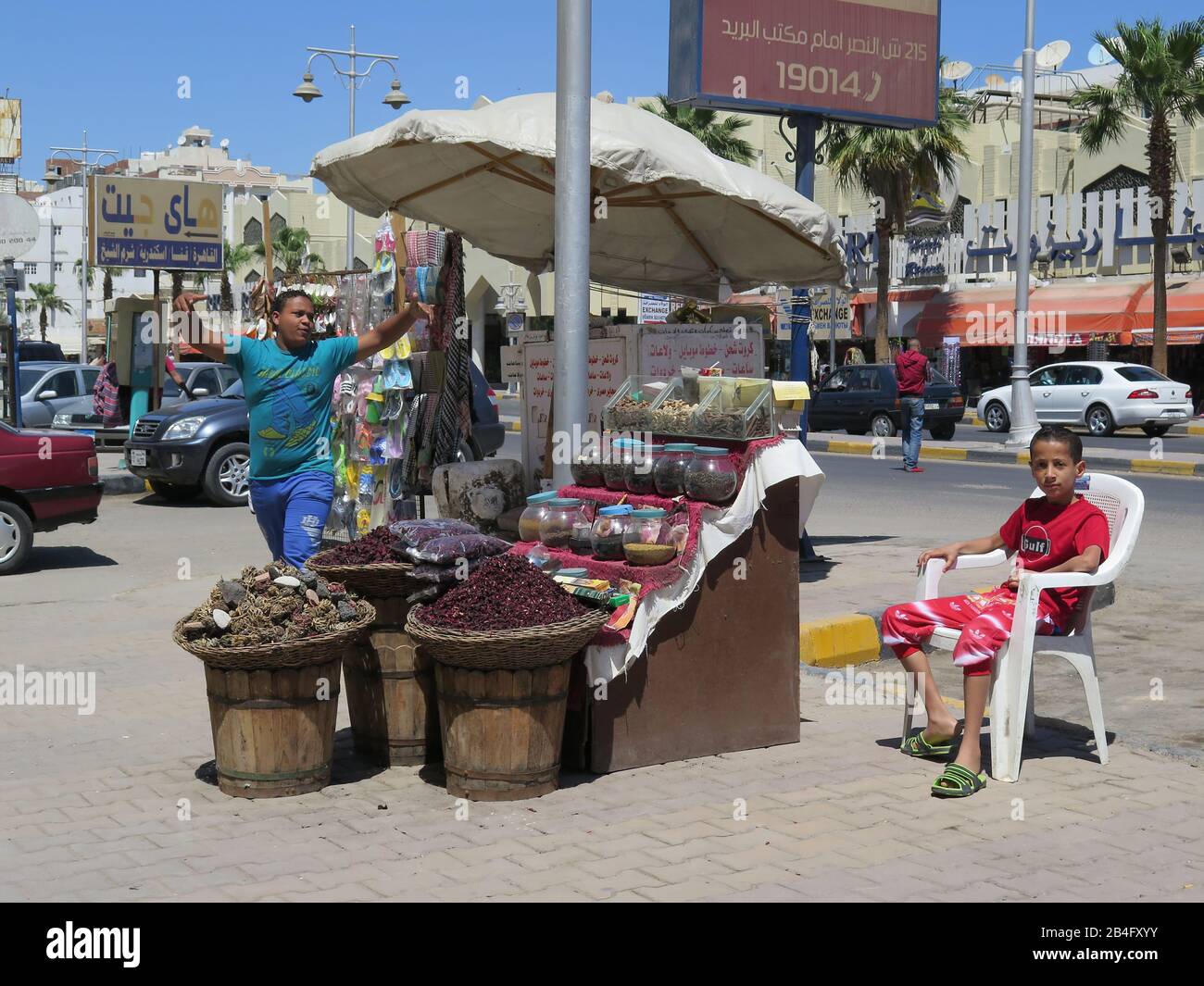 Strassenverkauf, Tee, Hurghada, Aegypten / Ägypten Stock Photo