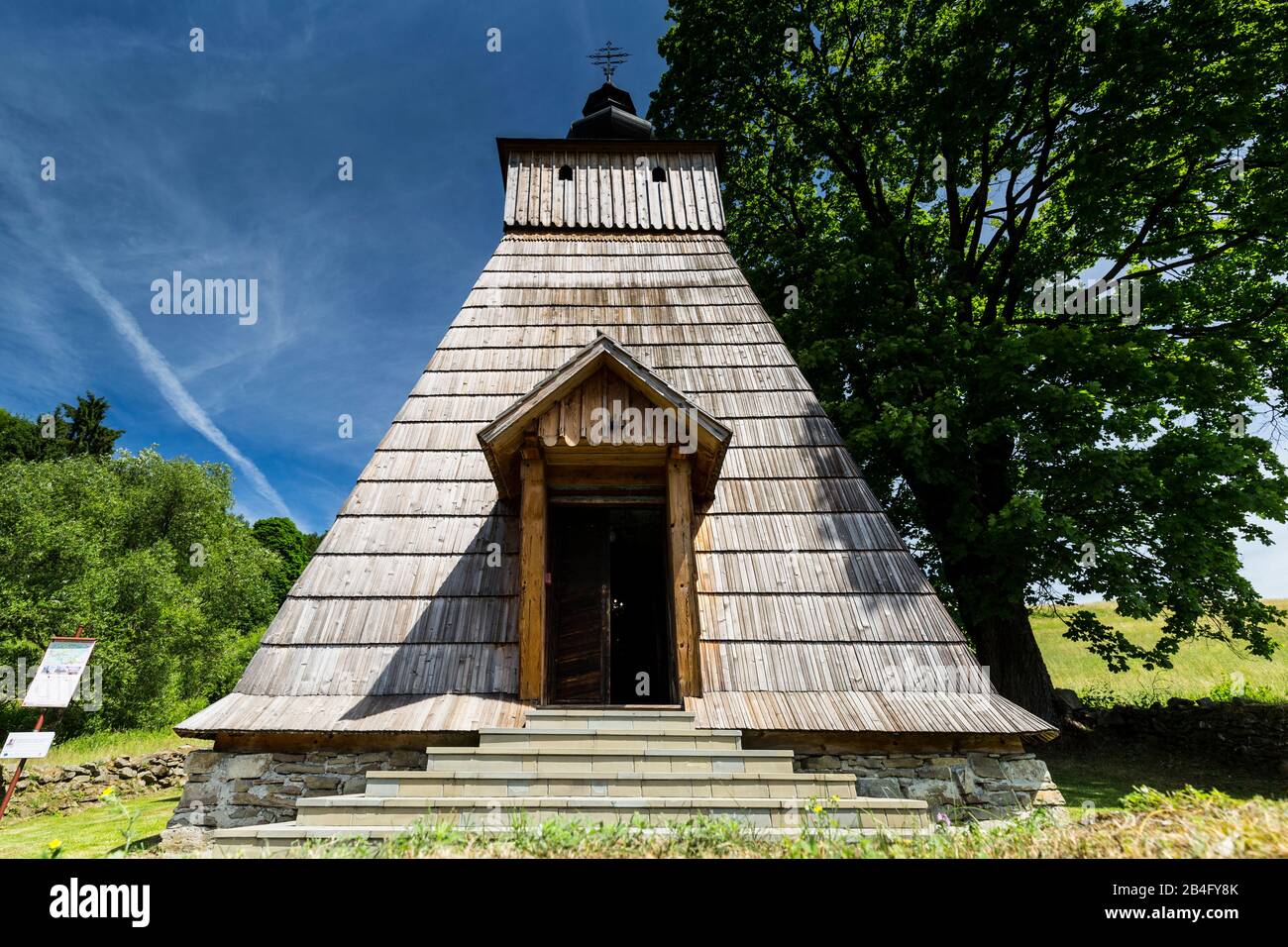 Europe, Poland, Lesser Poland Province, Wooden Architecture Route, The Filial Greek Catholic Church of St. Michael the Archangel in Dubne Stock Photo