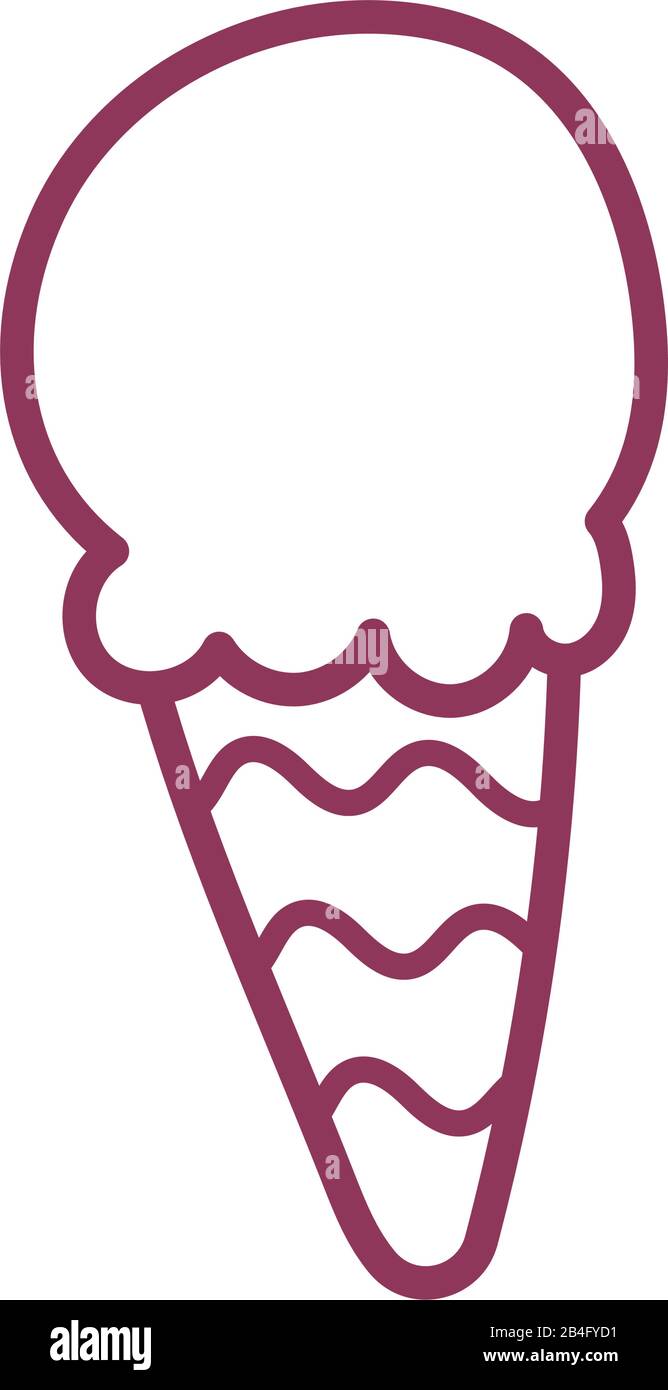 ice cream on white background, line style icon vector illustration ...