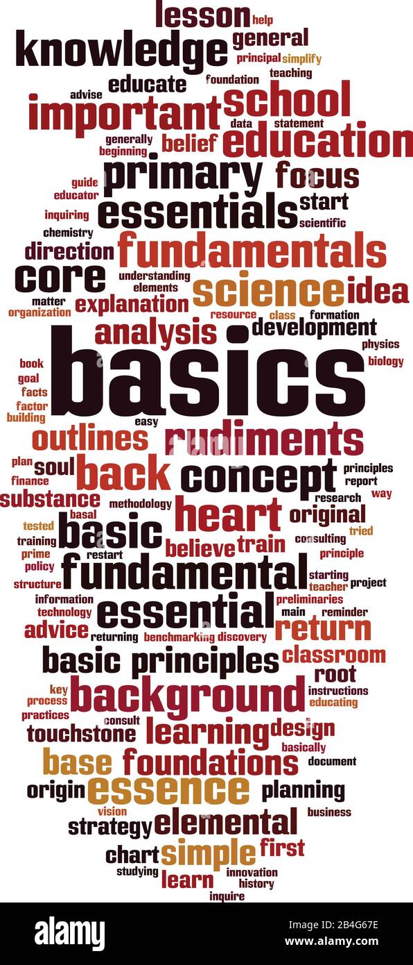 Basics word cloud concept. Collage made of words about basics. Vector ...
