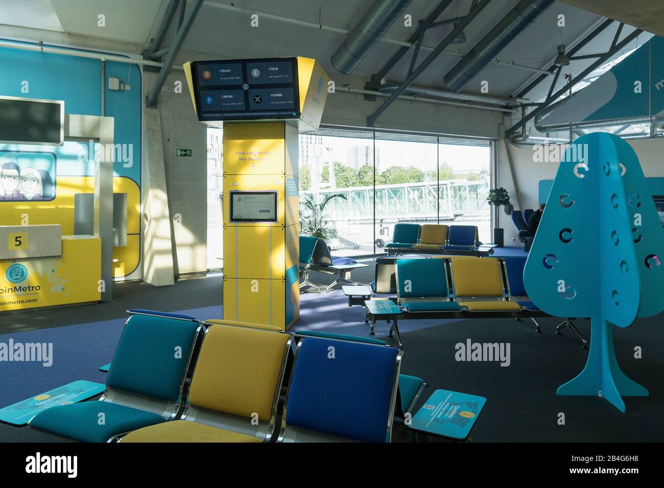 Estonia, Tallinn, Airport, Airport Lennart Meri, modern passenger terminal, Gate 5, 'subway'. Stock Photo