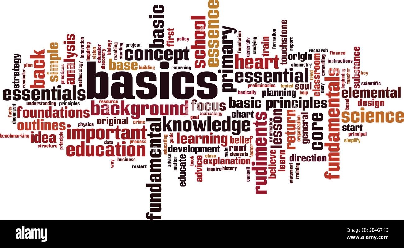 Basics word cloud concept. Collage made of words about basics. Vector ...