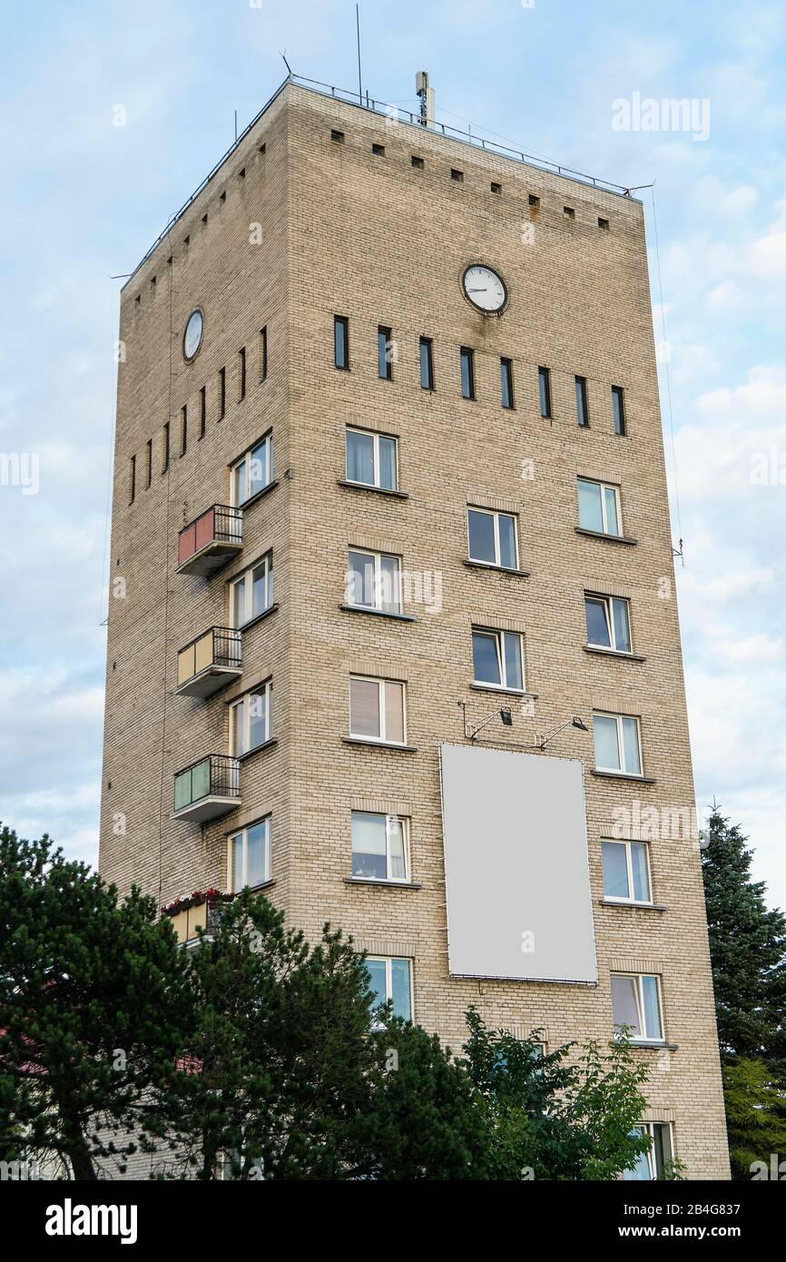 Estonia, west coast, spa Haapsalu, Posti (main street), residential building Stock Photo
