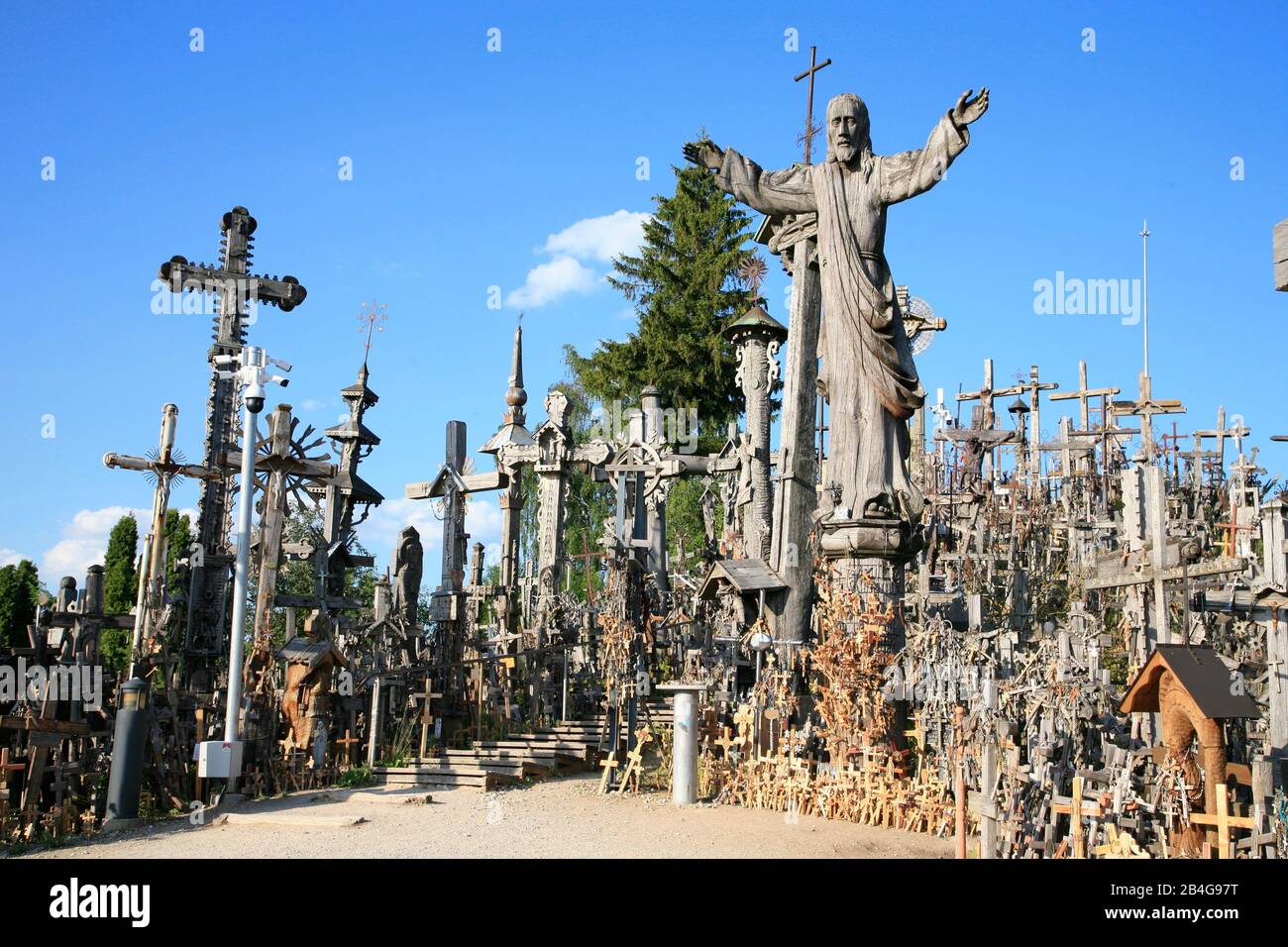 Mount of the Crosses with Christ the Redeemer, Lithuania Stock Photo