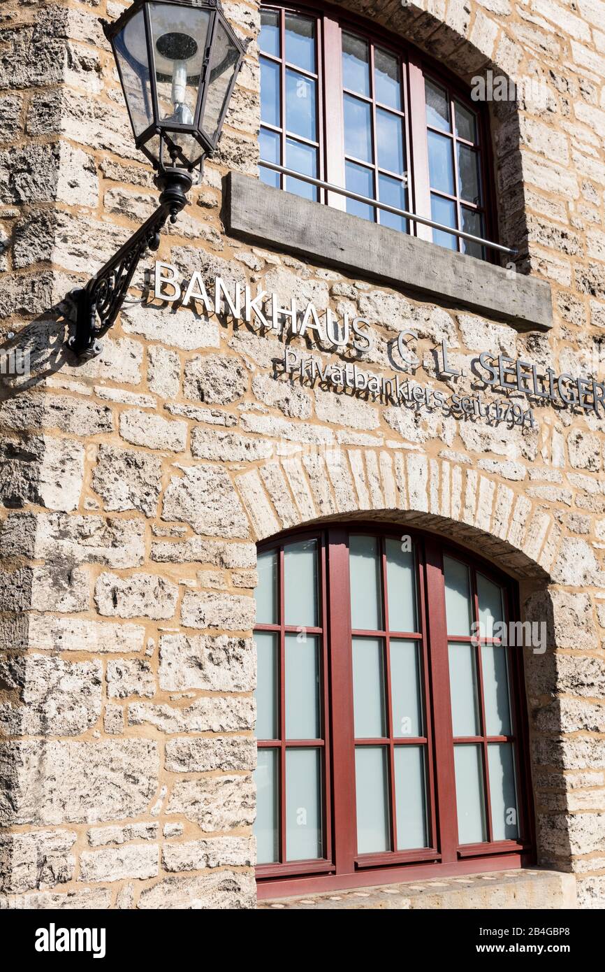 Bankhaus, Seeliger, Facade, Window, Wolfenbüttel, Lower Saxony, Germany, Europe Stock Photo