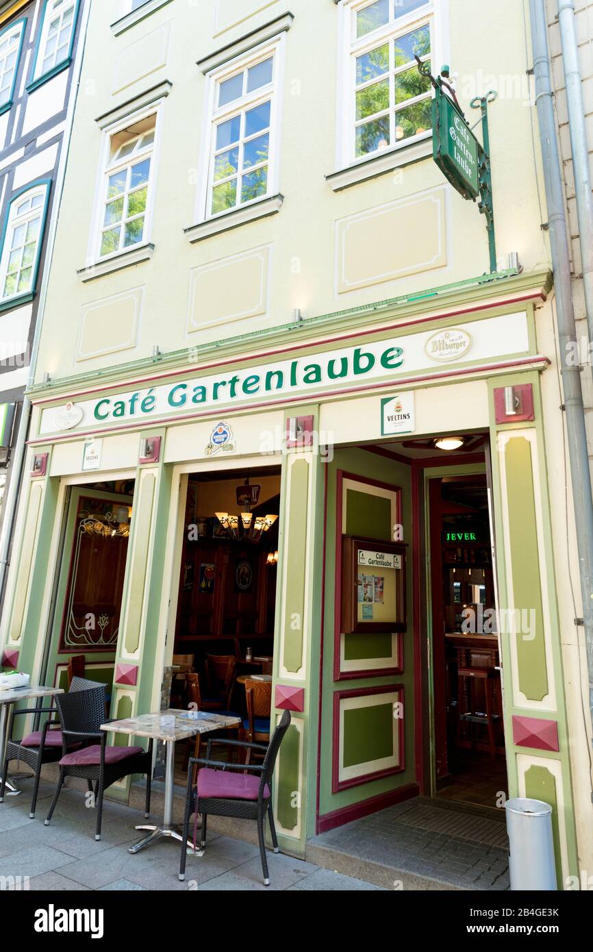 Gazebo, Bar, Bistro, Cafe, Gastronomy, Kornmarkt, Göttingen, Lower Saxony, Germany, Europe, Stock Photo