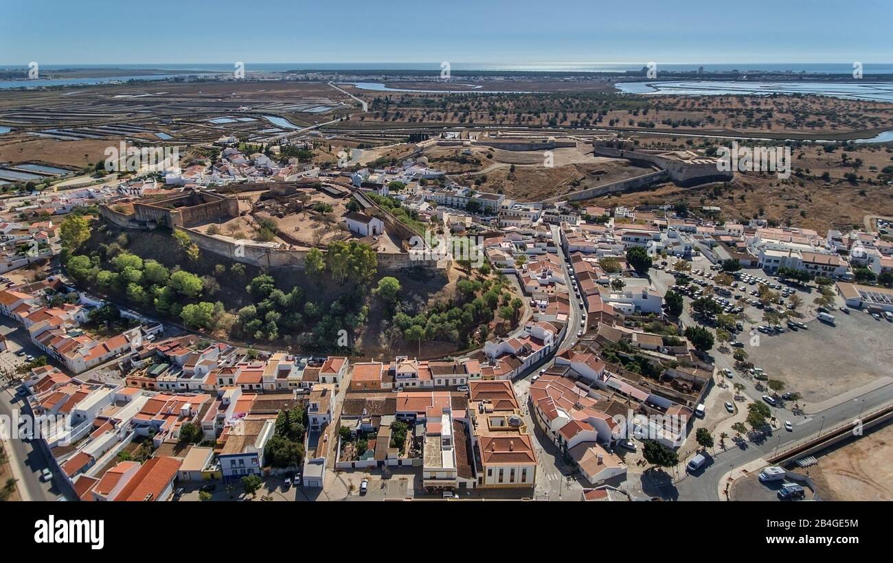 Aerial. Ancient walls of the military settlement of the castle Castro