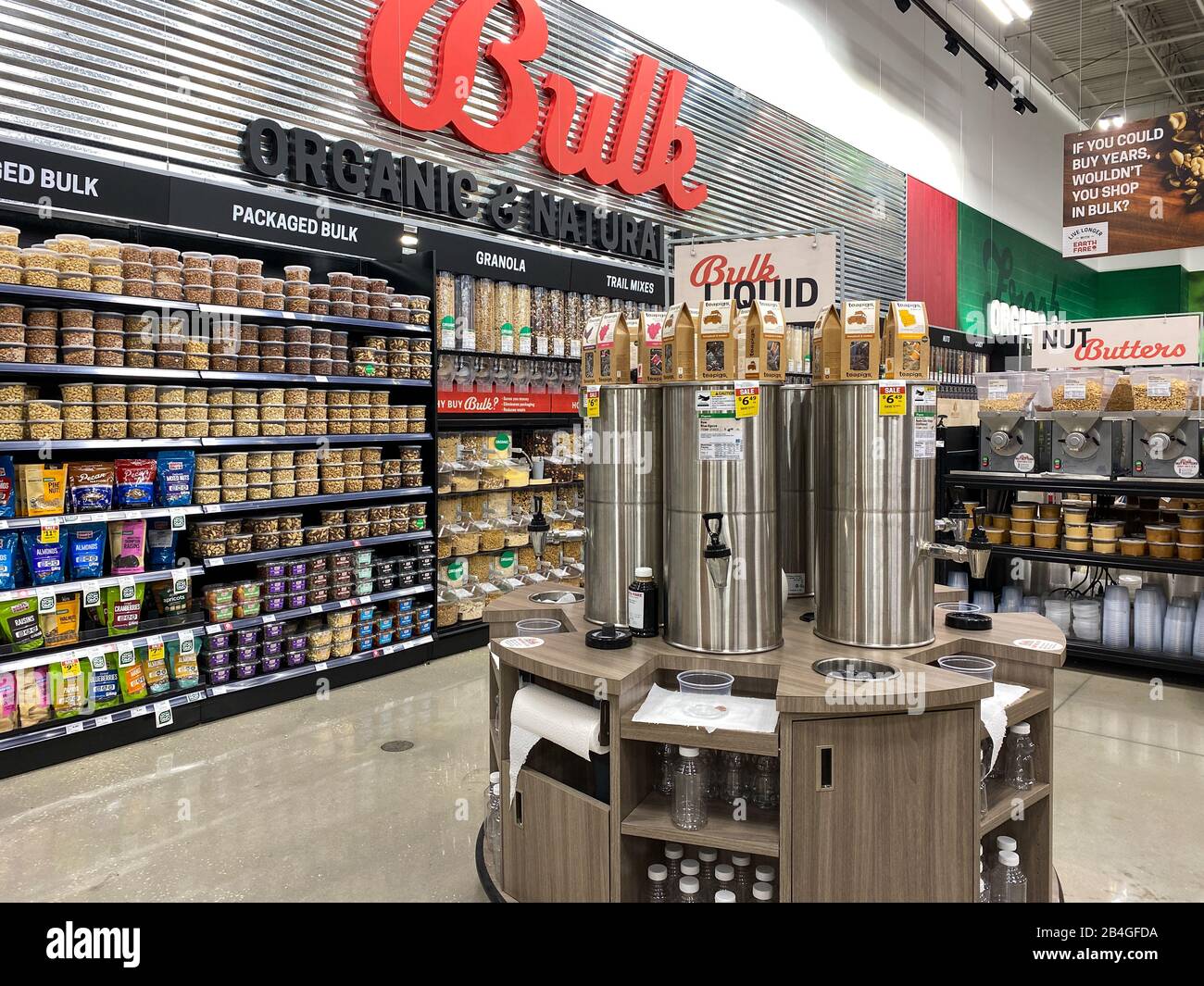 Orlando,FL/USA1/20/20 A display of a variety of bulk nuts, granola