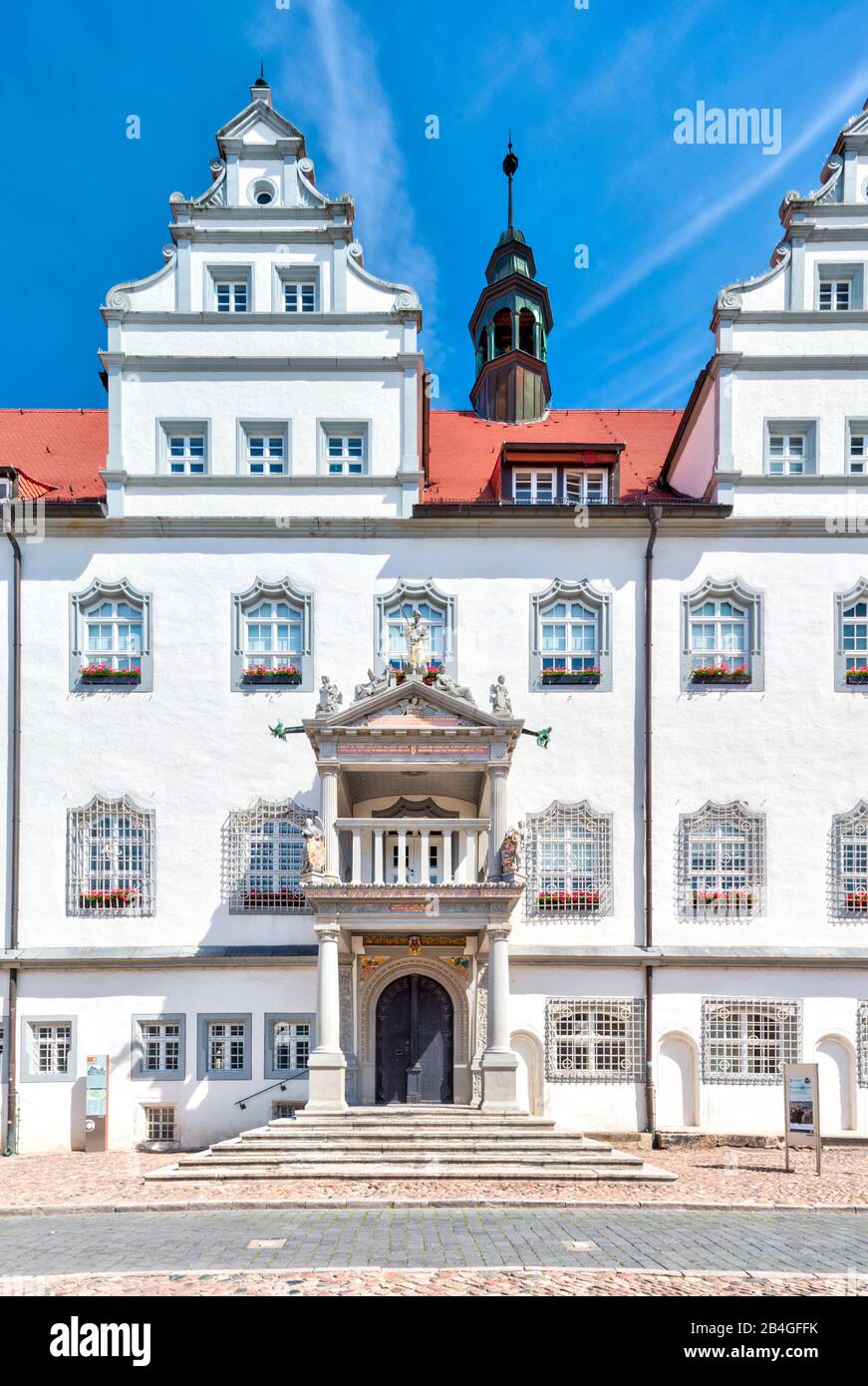 Old Town Hall, Marktplatz, facade, Lutherstadt, Wittenberg, Saxony-Anhalt, Germany Stock Photo