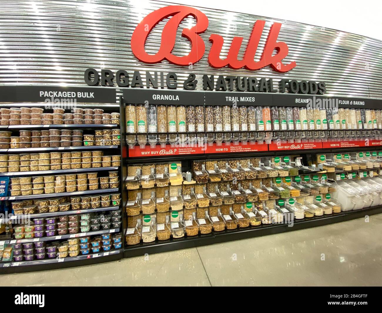 Orlando,FL/USA1/20/20 A display of a variety of bulk nuts, granola