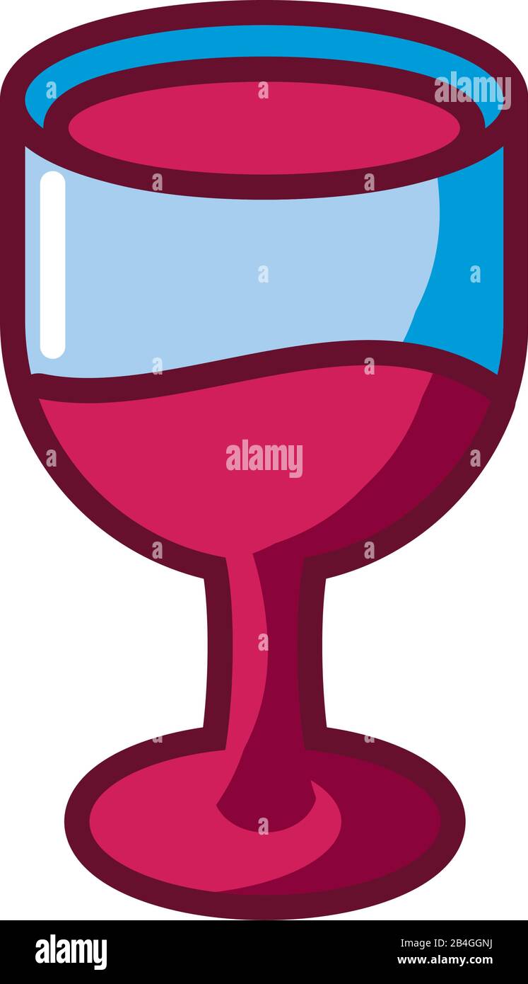 wine glass icon over white background, fill style, vector illustration ...
