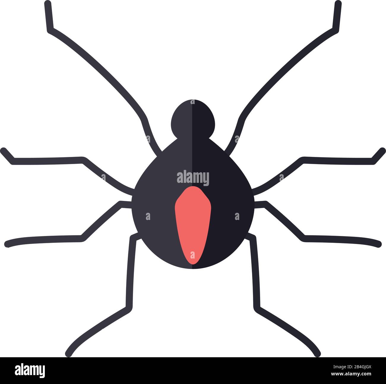 small spider icon over white background, flat style, vector ...