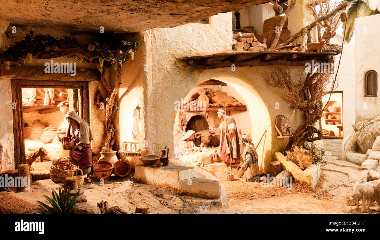 Belen, Museum, Nativity Scene, Arcos de la Frontera, Andalusia, Spain, Europe Stock Photo