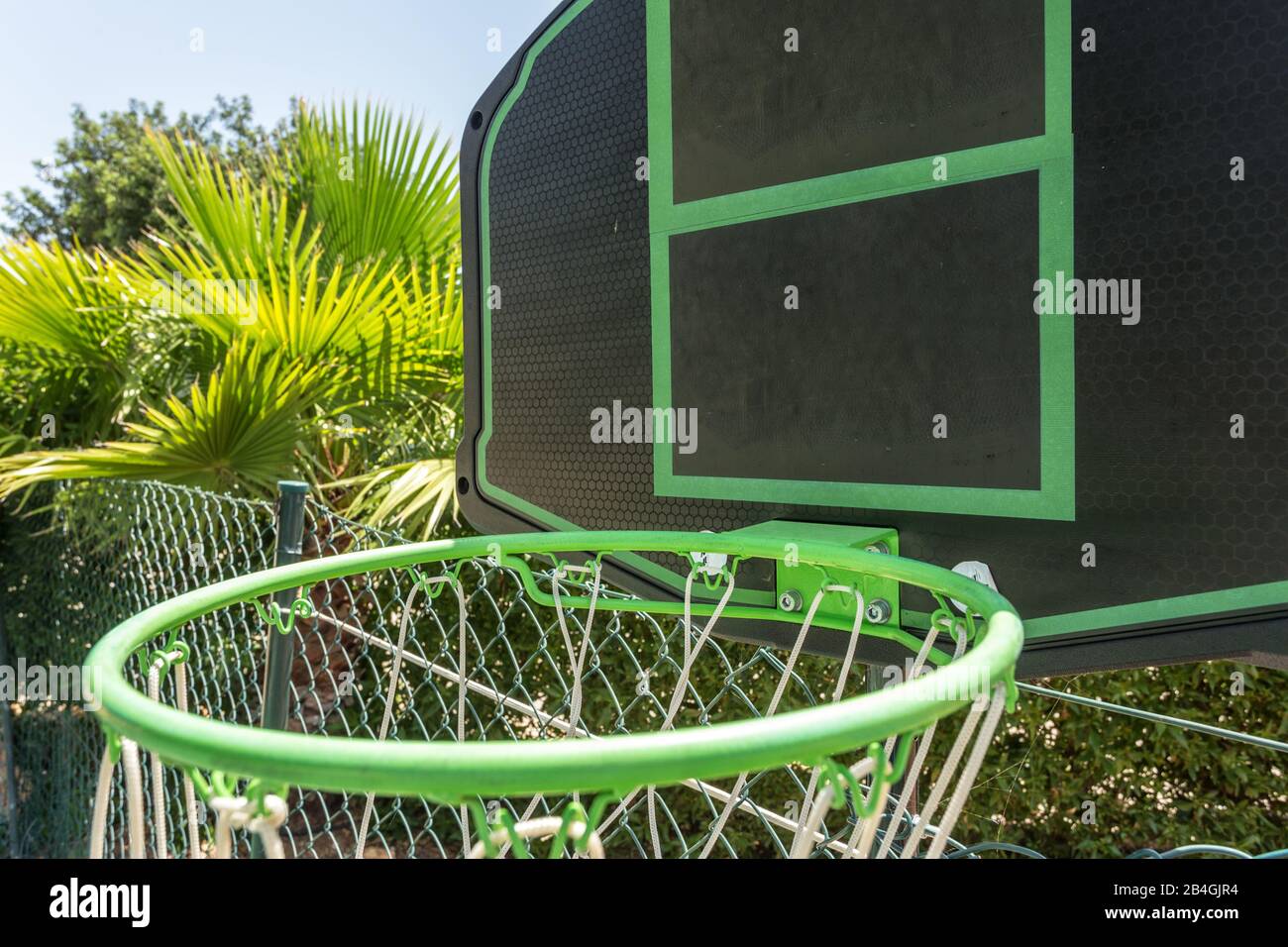 Basketball ring for playing at the playground Stock Photo Alamy