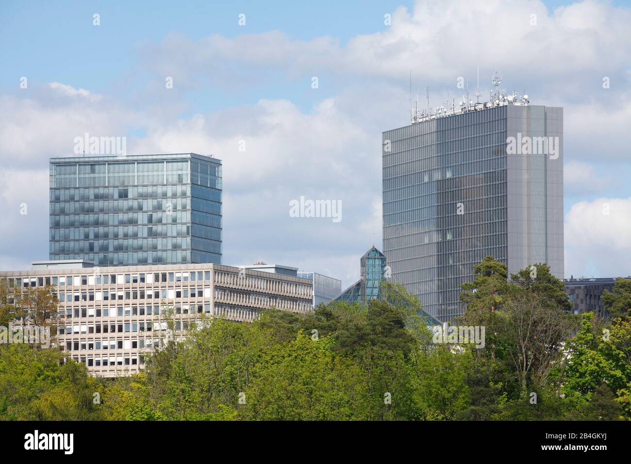 High-rise buildings, Europaviertel, Kirchberg Plateau, Luxembourg, Europe Stock Photo