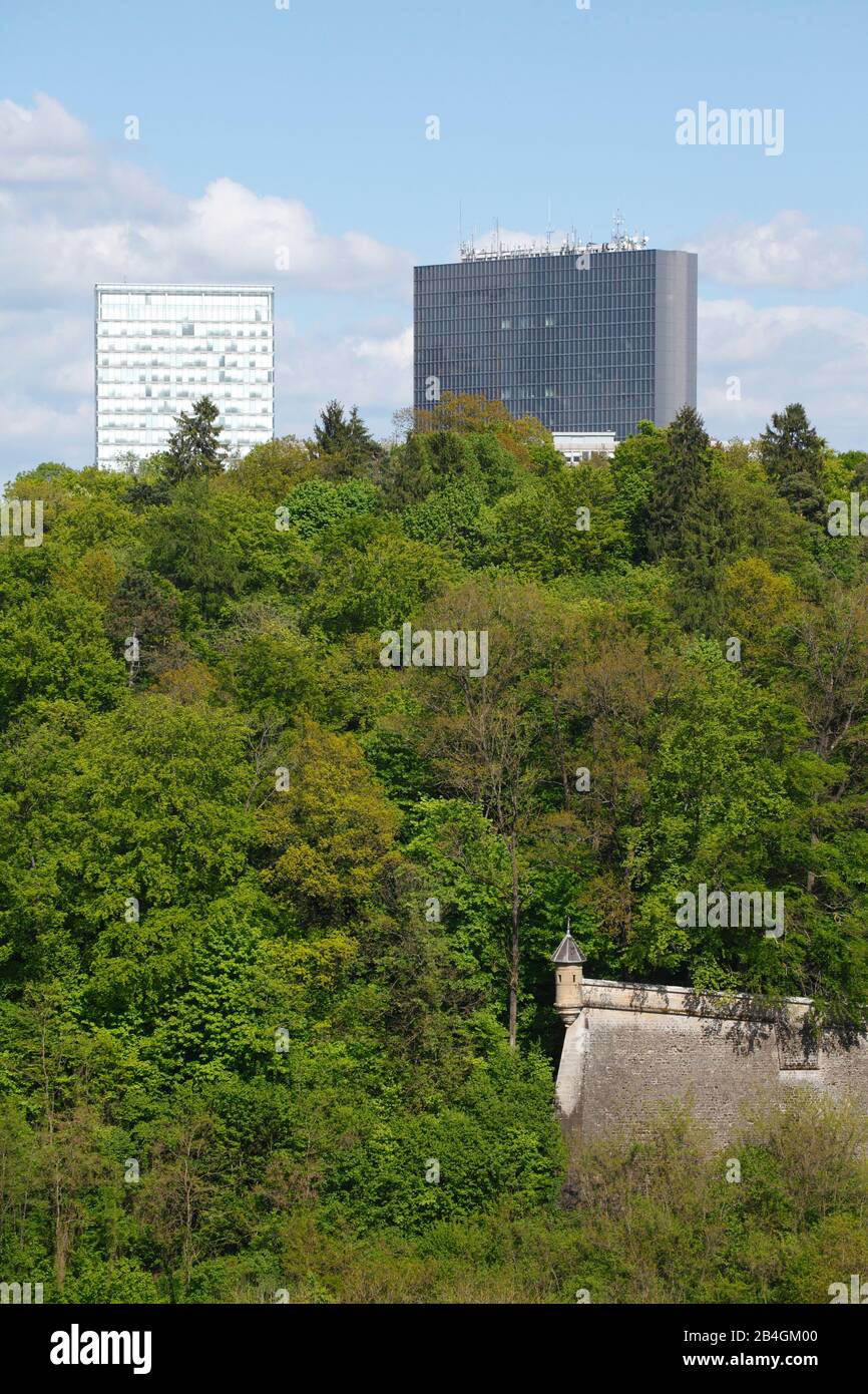 Spanish Tower, Skyscrapers, European Quarter, Kirchberg Plateau, Luxembourg, Europe Stock Photo