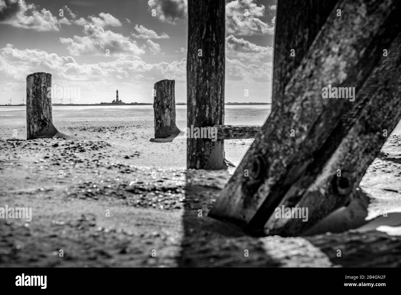 Deutschland, Schleswig-Holstein, Nordfriesland, Eiderstedt, St. Peter-Ording, Strand Stock Photo