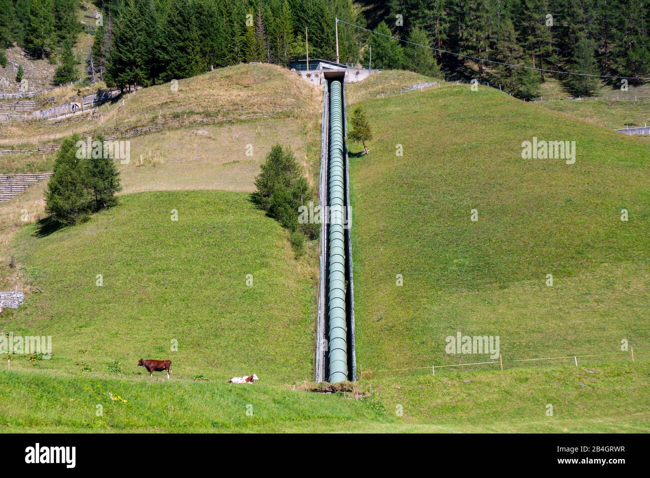 Wasserkraftwerk in Südtirol bei Lappach im Ahrntal Stock Photo