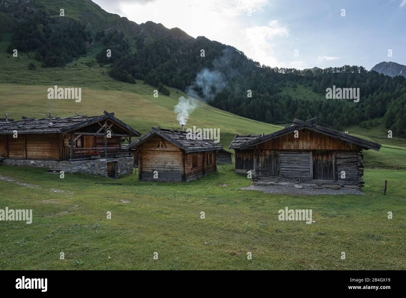 Fane Alm, Almdorf, South Tyrol, Italy, Europe Stock Photo