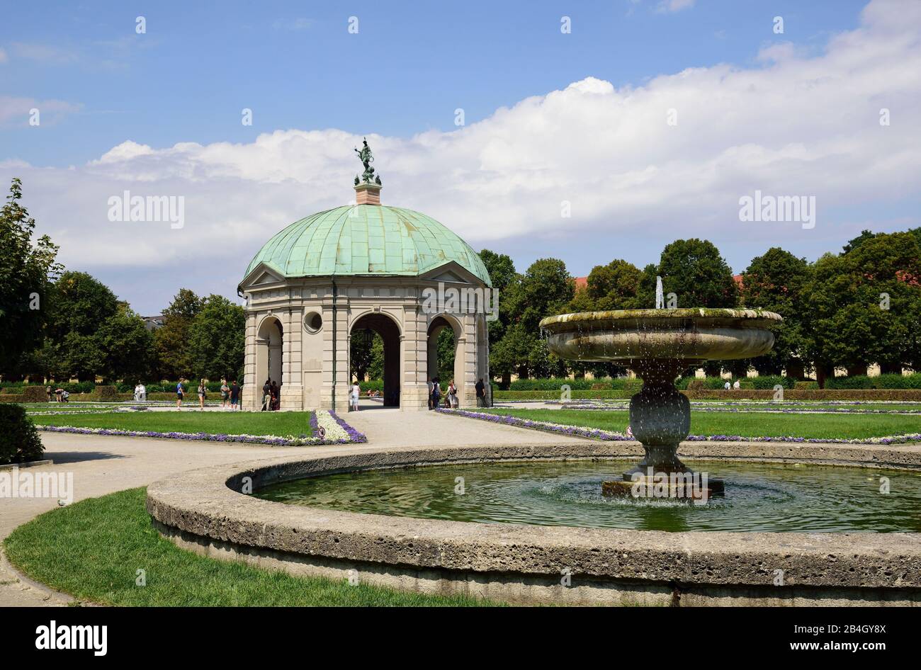 Europe, Germany, Bavaria, Munich, City, Hofgarten, Diana Temple, Stock Photo