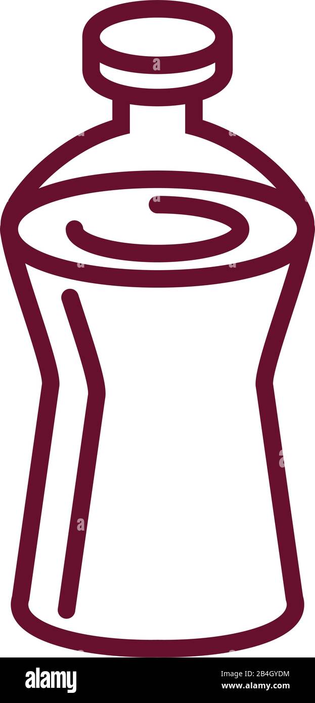 water bottle icon over white background, line style, vector ...