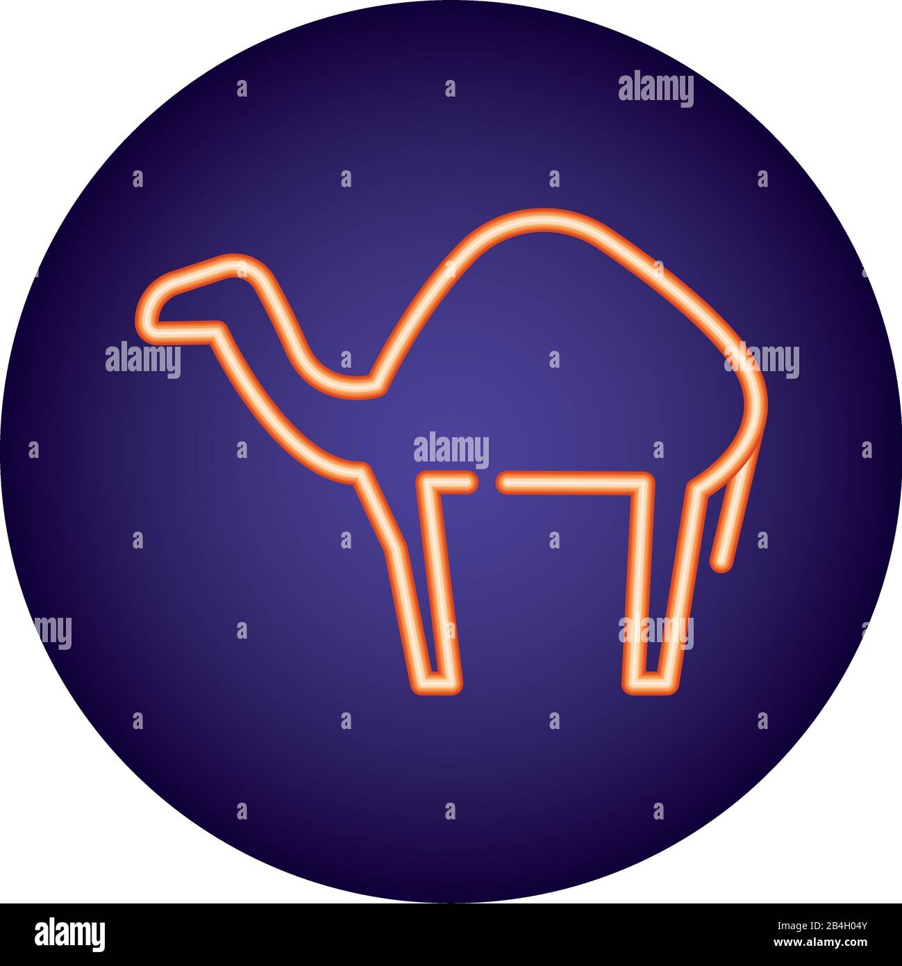 camel animal neon light style icon Stock Vector