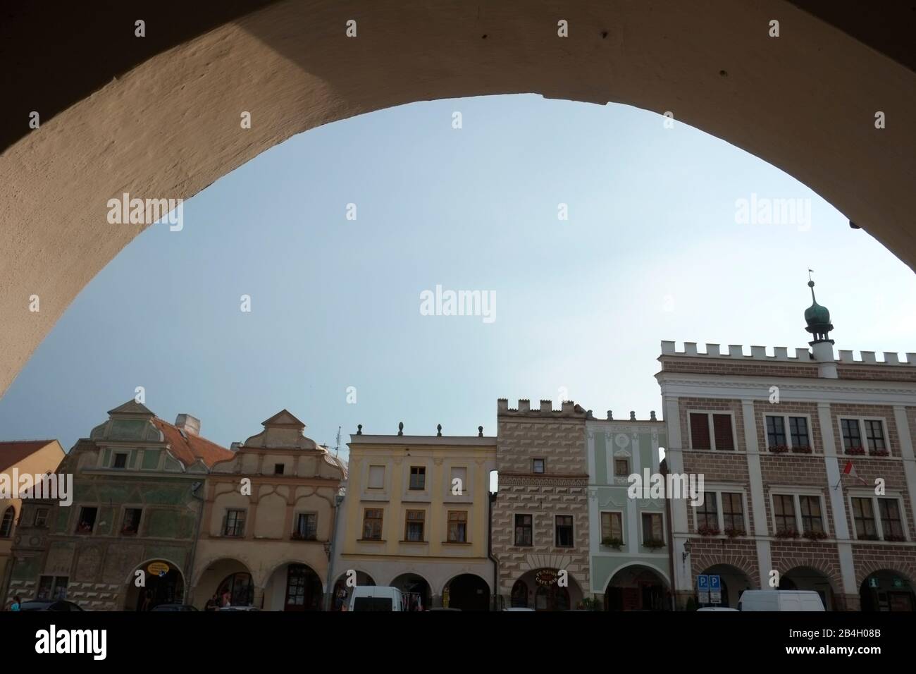 Renaissance town of Telc, Czech Republic where Werner Herzog filmed the movie Woyzeck . UNESCO World Heritage Site Stock Photo