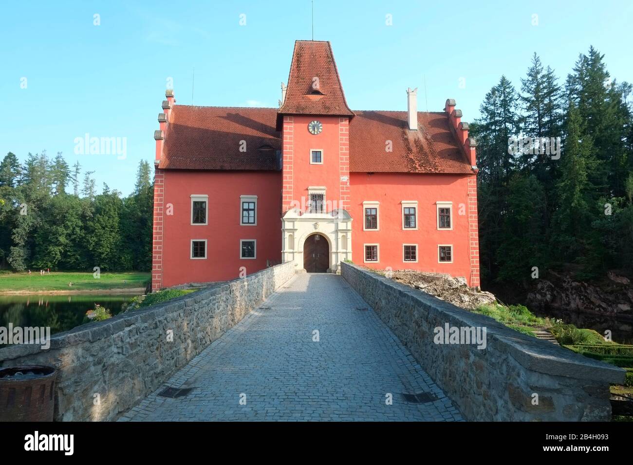 Cervena Lhota Chateau, Czech Republic. The summer house rebuilt from the Gothic fort in the 16th century was a place of amusement, celebrations and leisure. Stock Photo