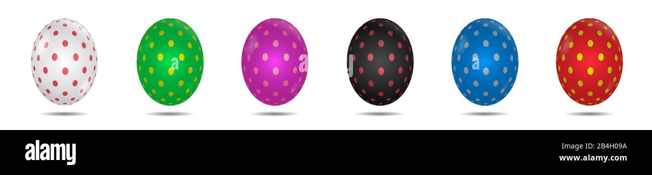 Easter eggs. Colored Easter egg set, Vector Stock Vector