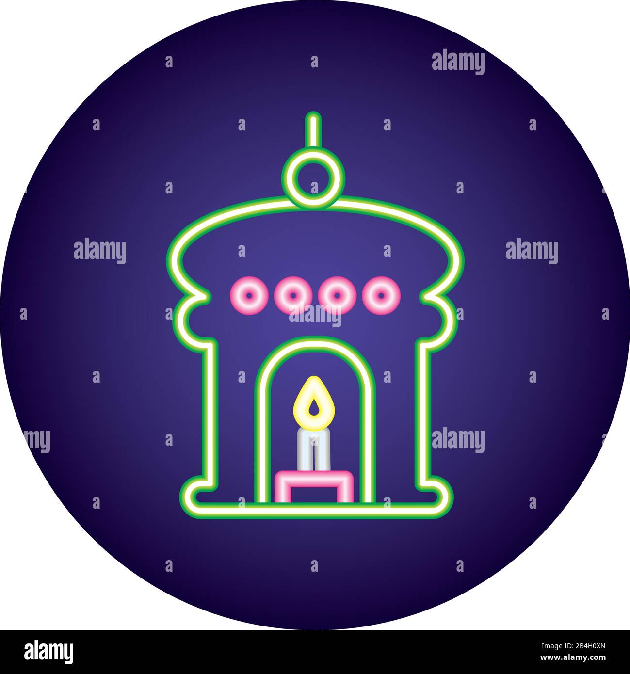 lamp with candle neon light style icon Stock Vector Image & Art - Alamy