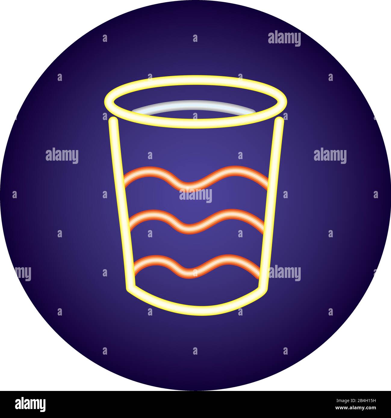 water glass neon light style icon Stock Vector Image & Art - Alamy