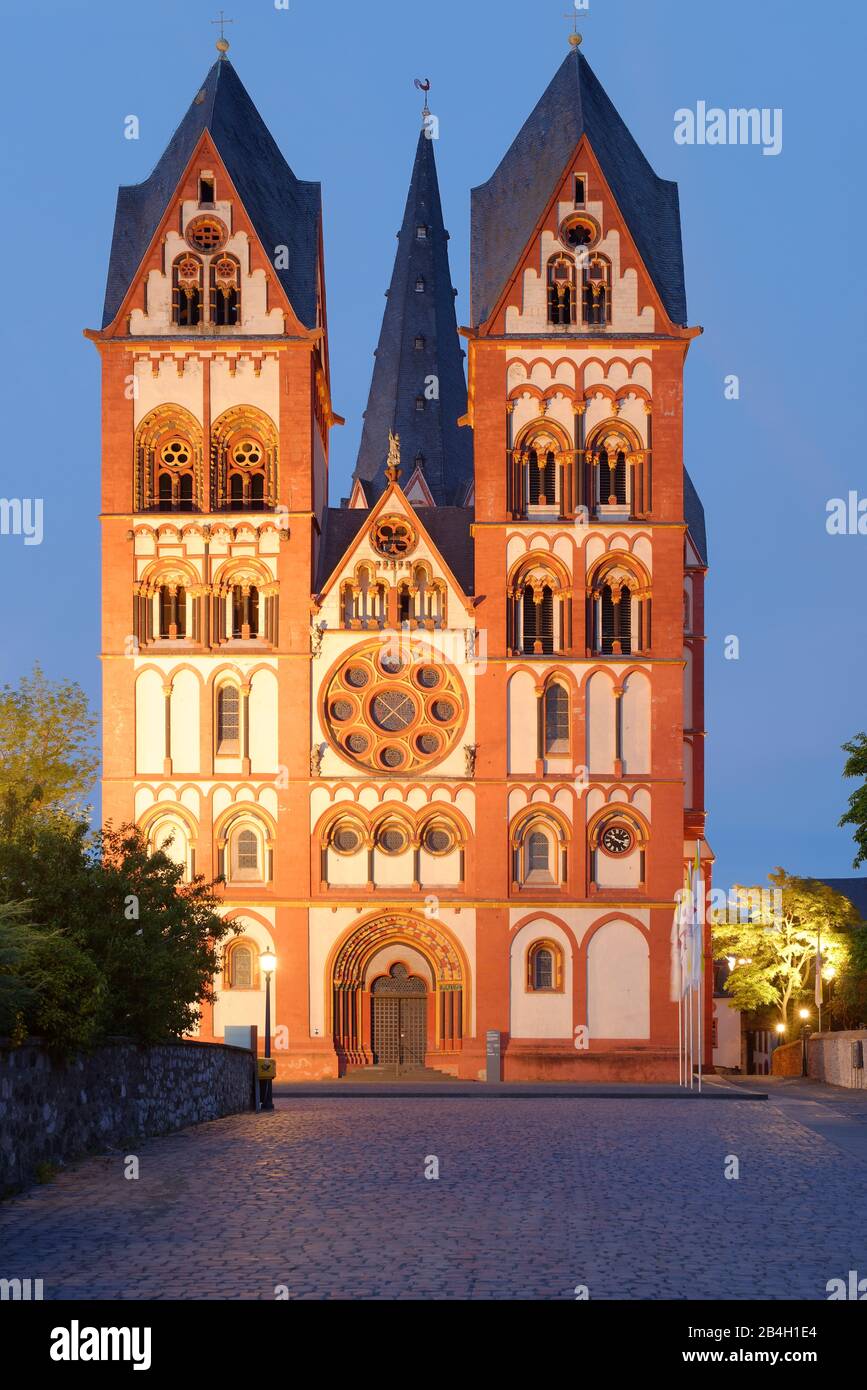 Limburg Cathedral in the evening light, Limburg an der Lahn, Hesse, Germany Stock Photo