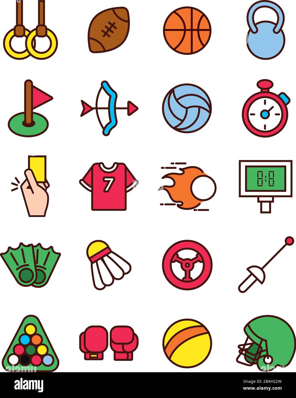 bundle of sports set line and fill icons Stock Vector Image & Art - Alamy