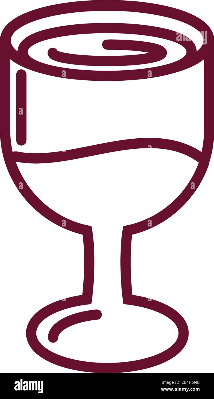 wine glass icon over white background, line style, vector illustration ...