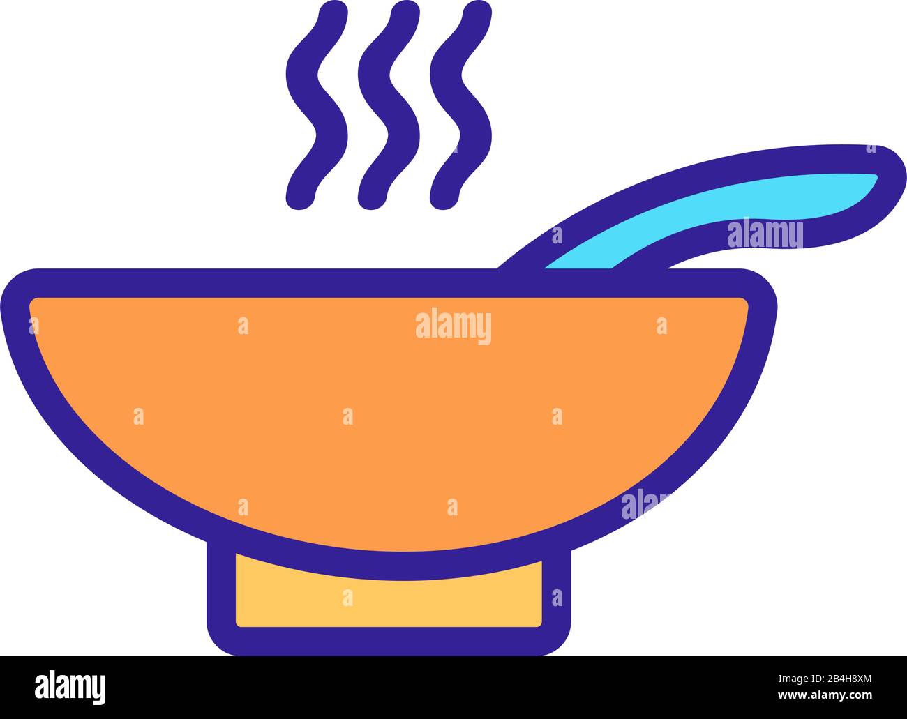 Hot soup icon vector. Isolated contour symbol illustration Stock Vector ...