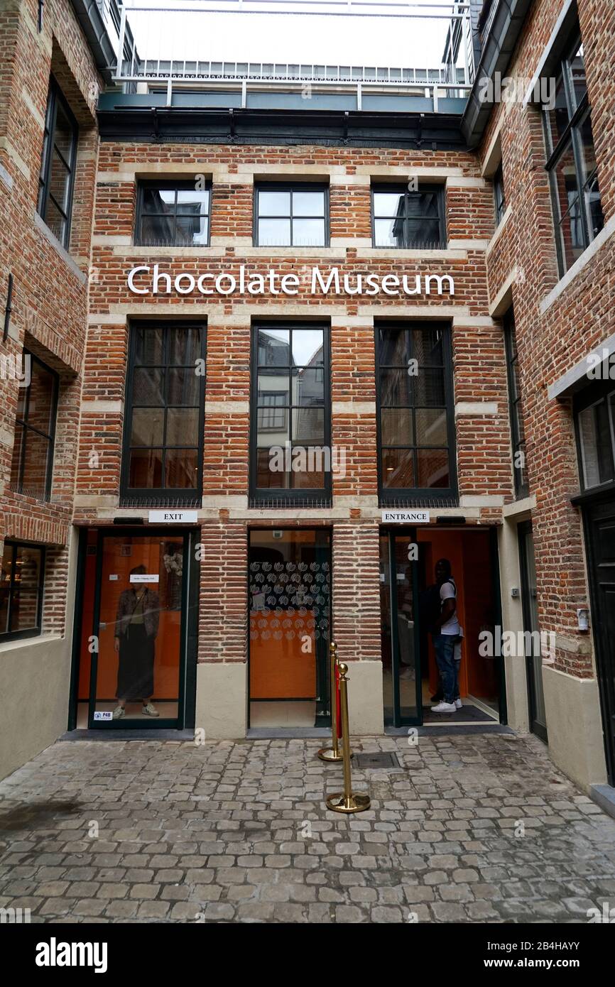 Europe, Belgium, Brussels, old town, chocolate museum, outside Stock