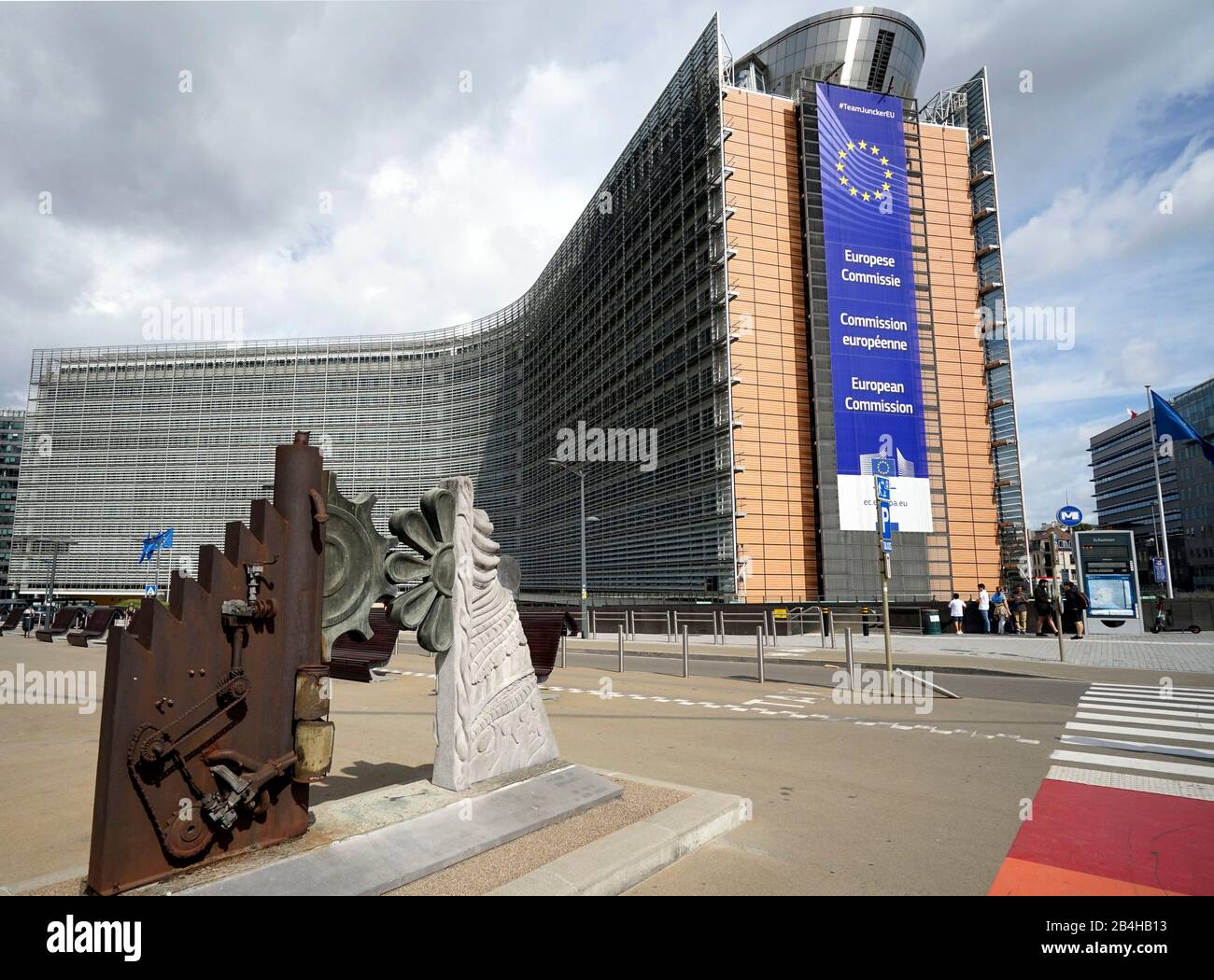 Europe, Belgium, Brussels, European Quarter, European Commission, artwork Stock Photo