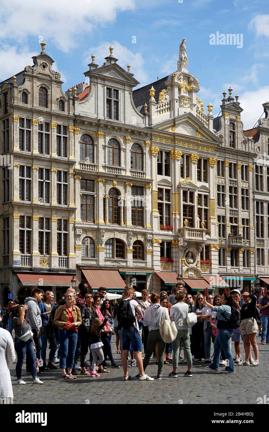Europe, Belgium, Brussels, Old Town, Grand Place, Grote Markt, Historical Buildings, Gable