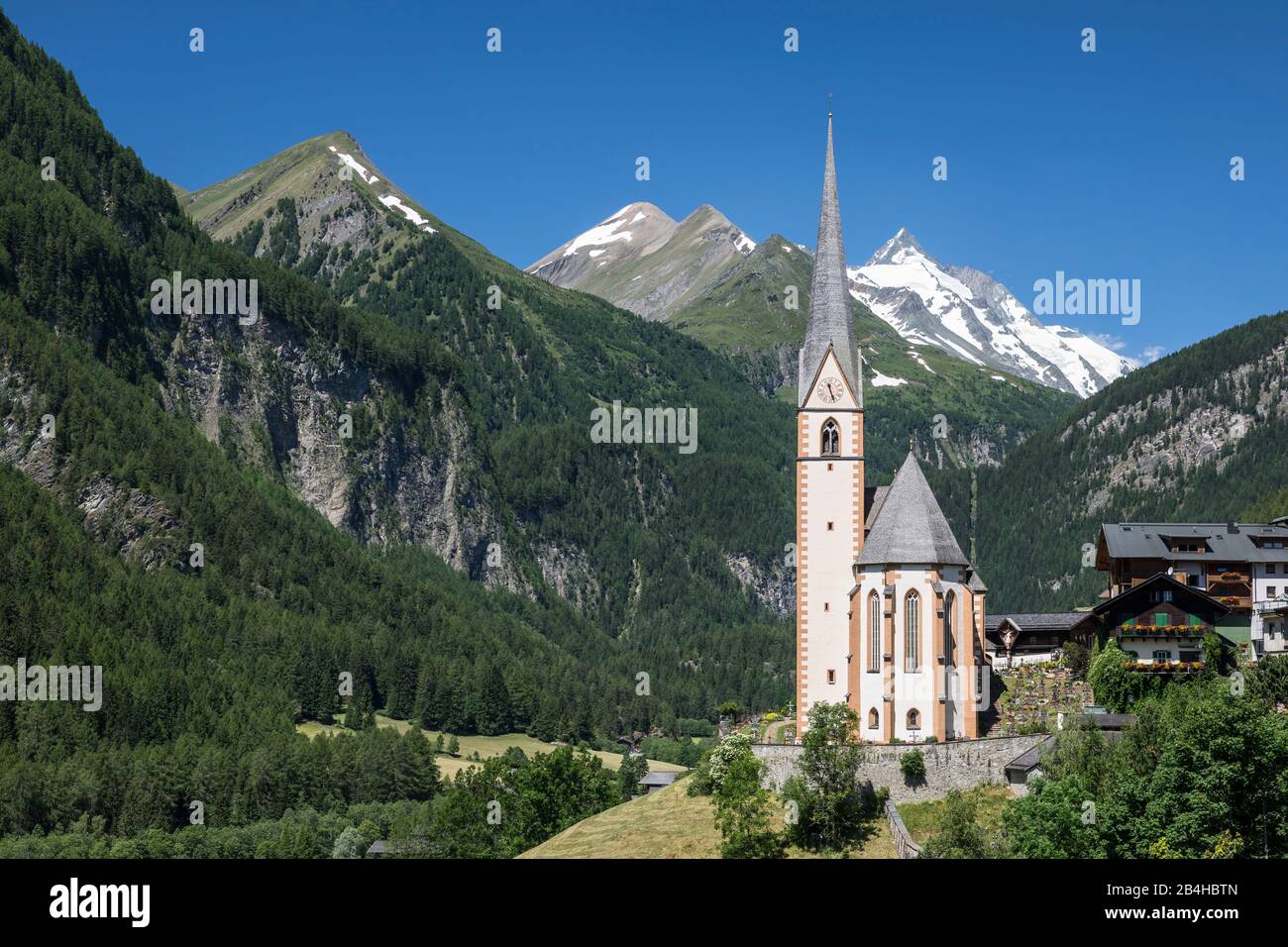 Heiligenblut am Großglockner, Mölltal, Nationalpark Hohe Tauern, Bezirk Spittal an der Drau, Kärnten, Österreich Stock Photo