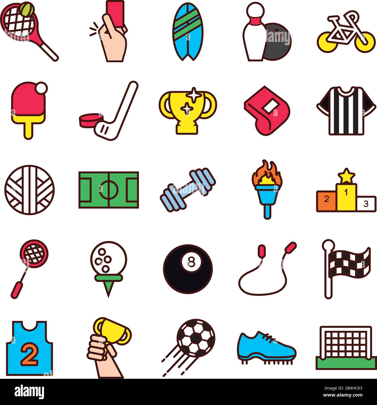 bundle of sports set line and fill icons Stock Vector Image & Art - Alamy